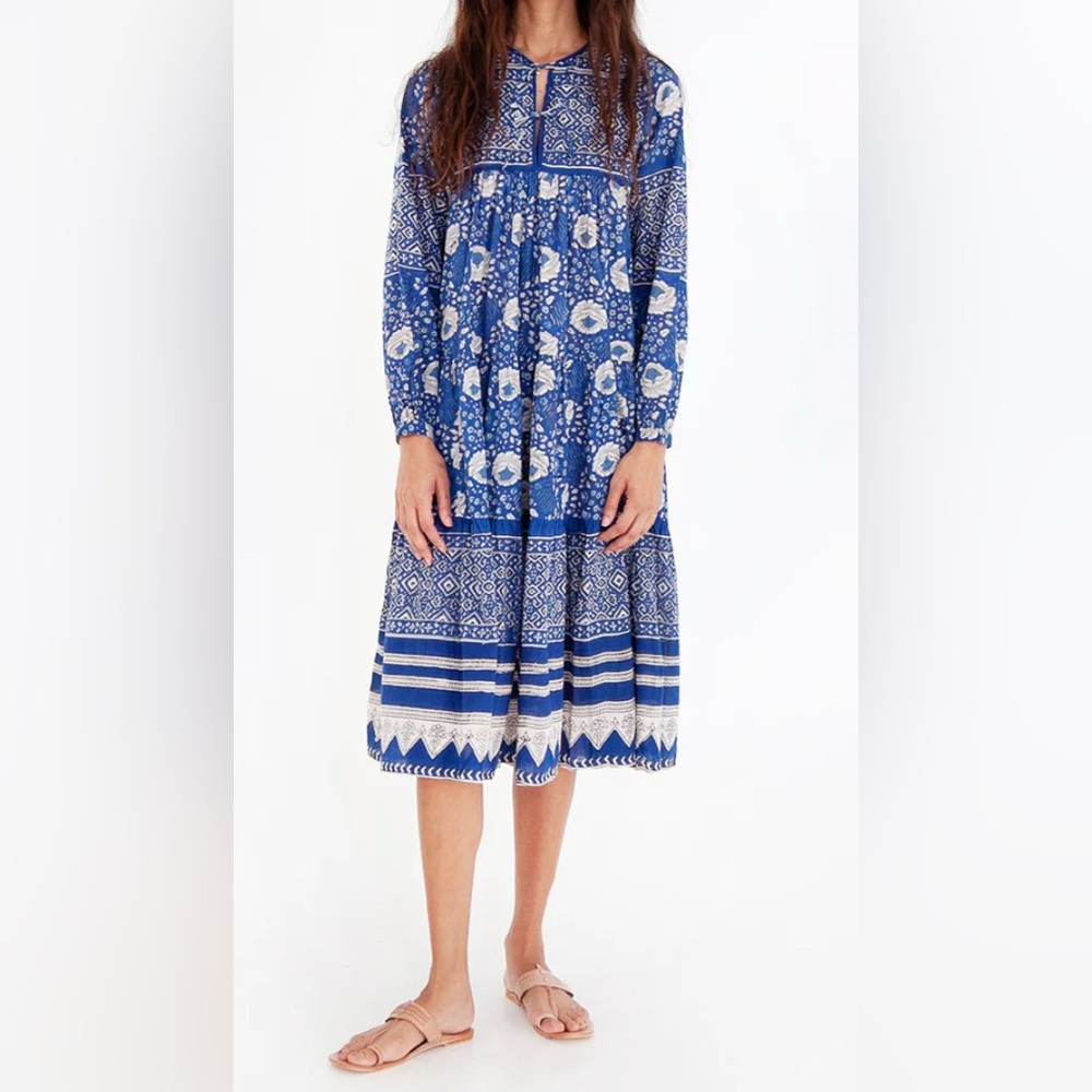 Matta Blue and White Long Sleeve Dress